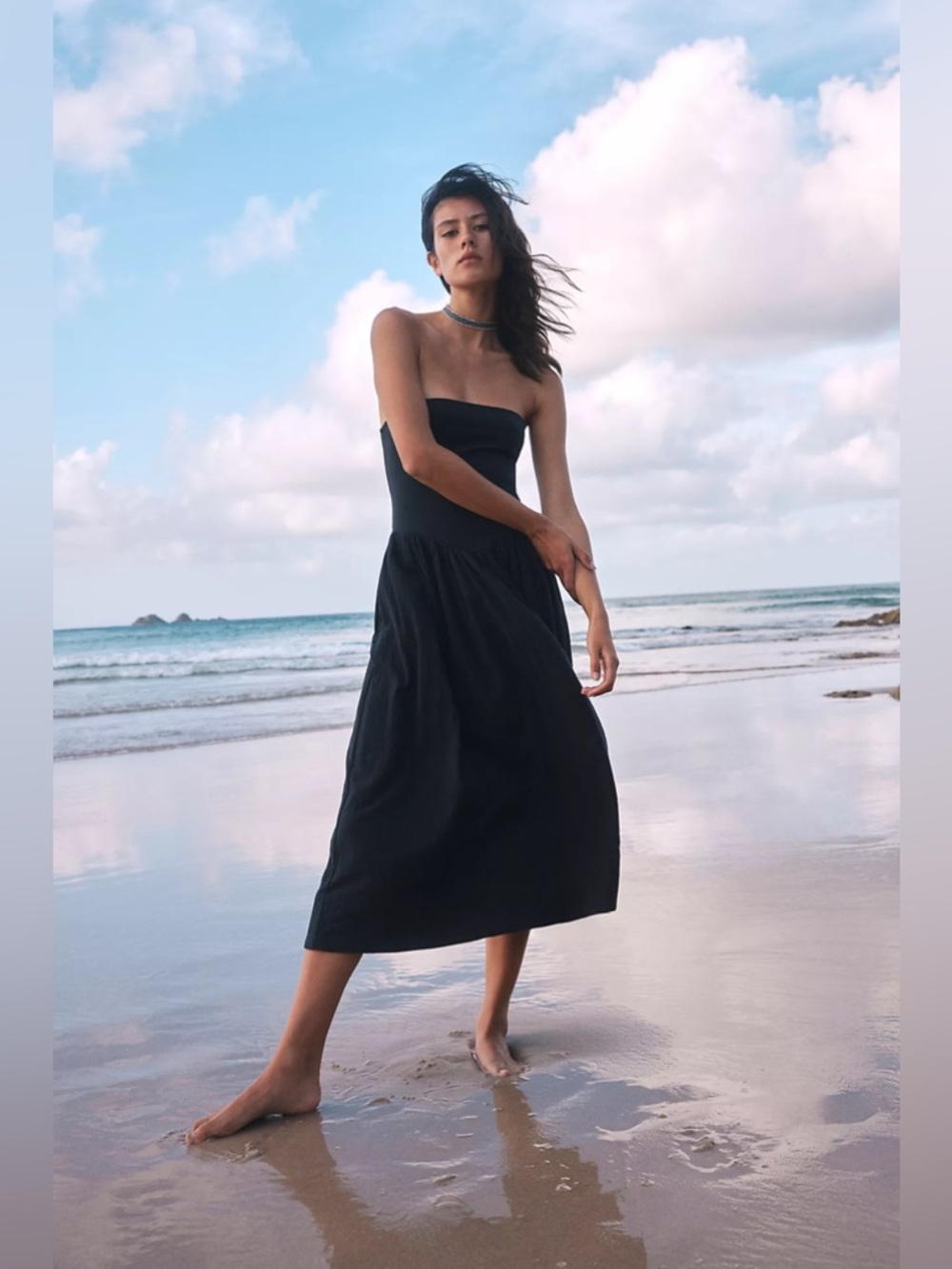 Free People onda drop waist tube midi dress